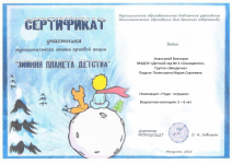 Сертификат участника Ананьина Виктория, номинация "Чудо-игрушка"